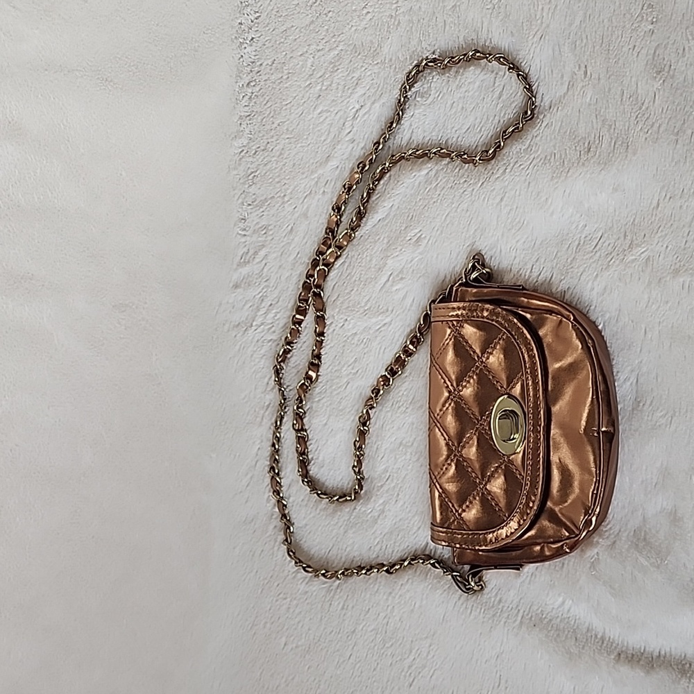 Gold metallic small crossbody bag